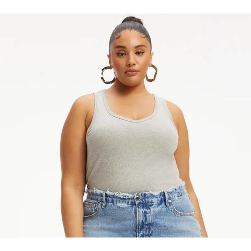 Good American Scoop Neck Tank Top Heather Gray  Size 5 / 2X *MARK*